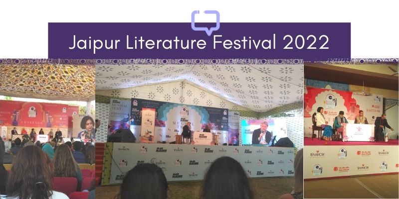 representative image for jaipur literature festival 2022 with a collage of images from past sessions
