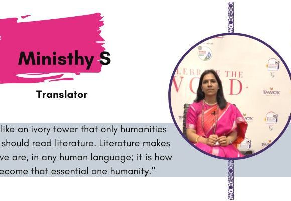 feature image for interview with translator of malayalam novels ministhy s