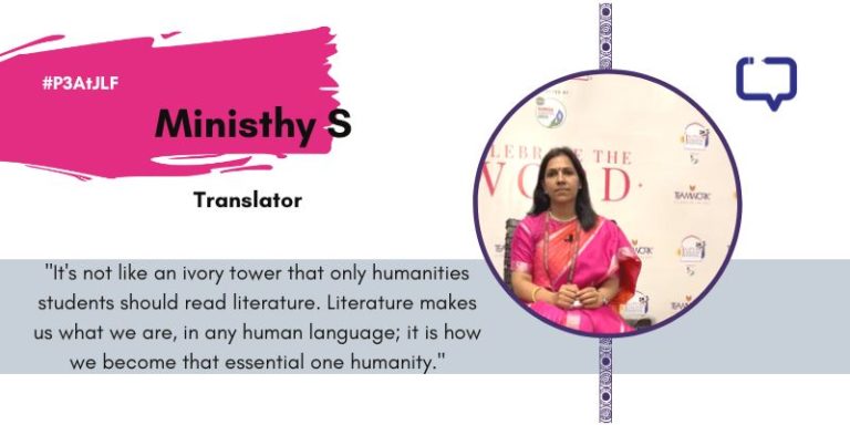 feature image for interview with translator of malayalam novels ministhy s