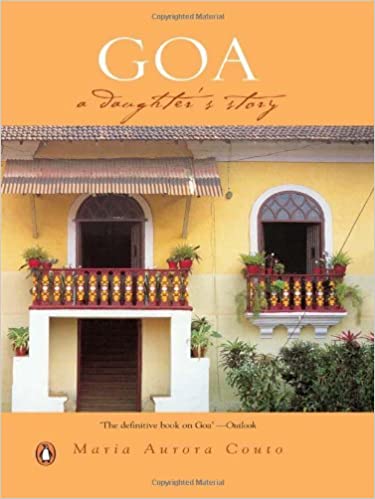a picture of a goan home with a yellow border, which is the cover of a goa book