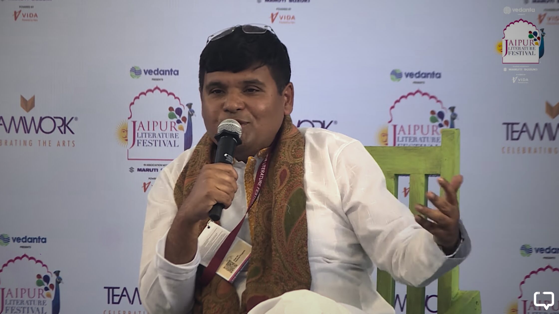 Arghya Sengupta speaking at the JLF